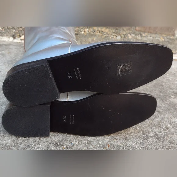 Khaite The Wooster Riding Boots Silver Metallic Leather NWOT - Picture 9 of 15